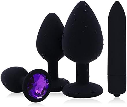 BL74-4PCS Silicone Plug Toy Beginner Anales Trainer Kits (Black)