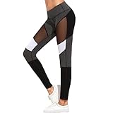 Tulucky Women Mesh Patchwork Sexy Fitness Leggings Gym Tight Yoga Pants