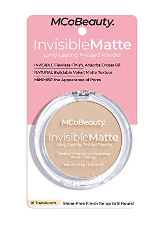 MCoBeauty Invisible Matte Pressed Powder | Setting and Finishing Face Powder | Translucent