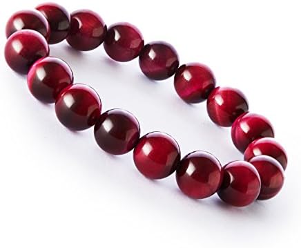 Handmade Gemstone Beaded Stretch Tiger Eye Bracelet, Precious 8 mm 12mm Round Beads Bracelet Yoga Energy Healing Stone Wrist Bracelet for Men and Women