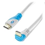 Aurum Classic Series - HDMI Cable with Ethernet High Speed (20 FT) 90 Degree (Right Angle)- Supports 3D & Audio Return Channel [Latest Version] + Velcro Cable Tie - 20 Feet