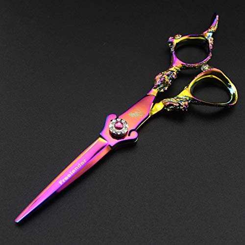 6.0" Professional Japan 440C Hair Cutting Shears - Salon Hair Blending/Thinning/Texturizing Scissor for Barber or Home Use