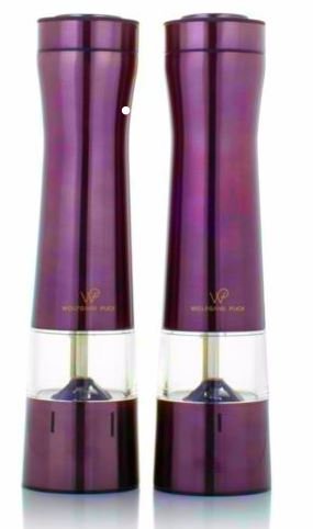 Stainless Steel Battery Power Grinding Mills Adjustable 2 Pack eggplant