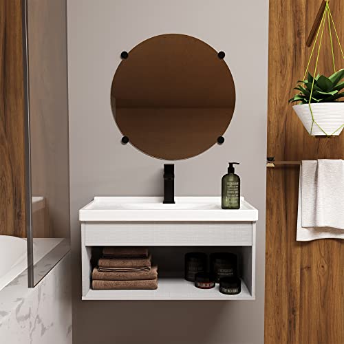 RIVERZZA Gabinete Armario para Banheiro 100% MDF com Cuba - Livorno Lineo 60cm