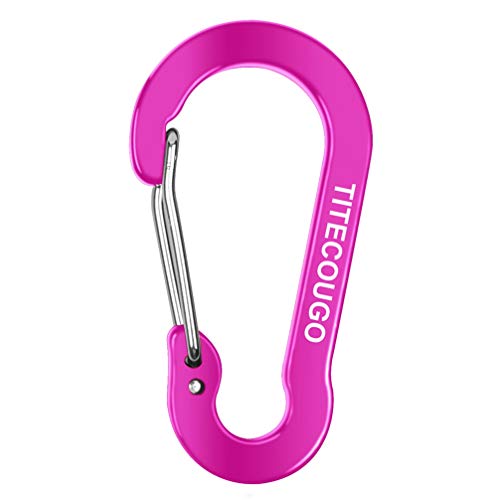 Carabiner Clip,Aluminum D-ring Locking Carabine Flat D-Shape Lock Snap Backpack Water Bottle Keychain Climbing Gear Accessories EDC Camping Tent Multi Function Tool Multiple Colors Rose red 5Q VC37