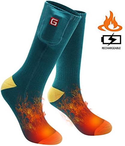 SVPRORechargeable Heated Socks for Men Women Electric Battery Operated Heated Socks 3 Heat Settings Warm Winter Socks for Sport Outdoor Indoor Thermal Foot Warmers