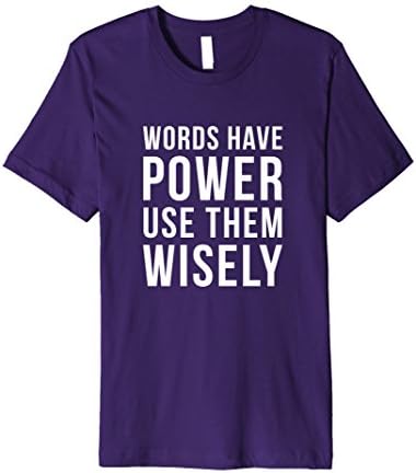 Mens Words Have Power Use Them Wisely T Shirt Anti Racist Sexist Medium Purple