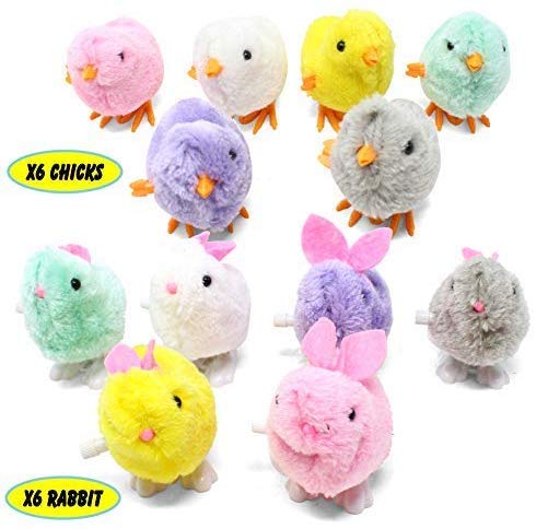 image for Lumiparty 12 Pcs Prefilled Easter Eggs with Plush Wind-Up Rabbits and 