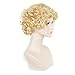 SiYi Short Blonde Curly Wig Wavy Synthetic 1920s Costume Retro Heat Resistant Costume Flapper Wig