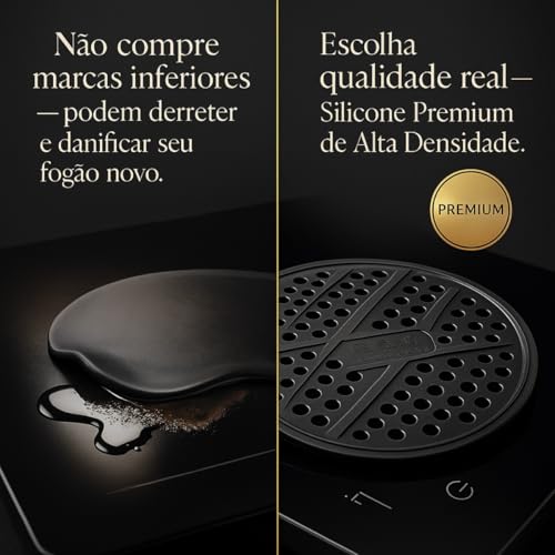 Kit 4 Tapete de Silicone para Fogão de Indução Cooktop – Almofada Protetora Antiderrapante e Reutilizável Alta Resistencia