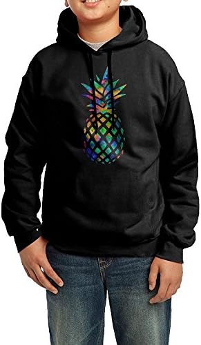 Watercolor Pineapple Unisex Print Hoodie Youth Pullover Drawstring Hooded Sweatshirt For Boys Girls