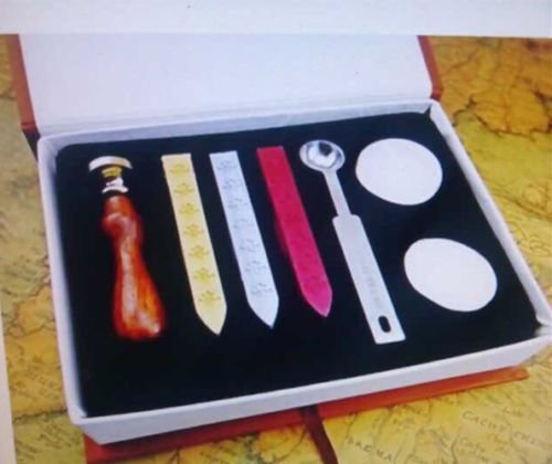 Vintage Fancy Lion Custom Picture Logo Wedding Invitation Wax Seal Sealing Stamp Rosewood Handle Sticks Melting Spoon gift Box Set Kit