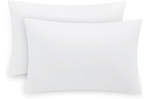 Aisbo Queen Size Pillow Cases Set of 2 - White Queen Pillowcase 2 Pack with Envelope Closure, Soft Brushed Microfiber Bed Pillow Case Cover, 20x30 inches