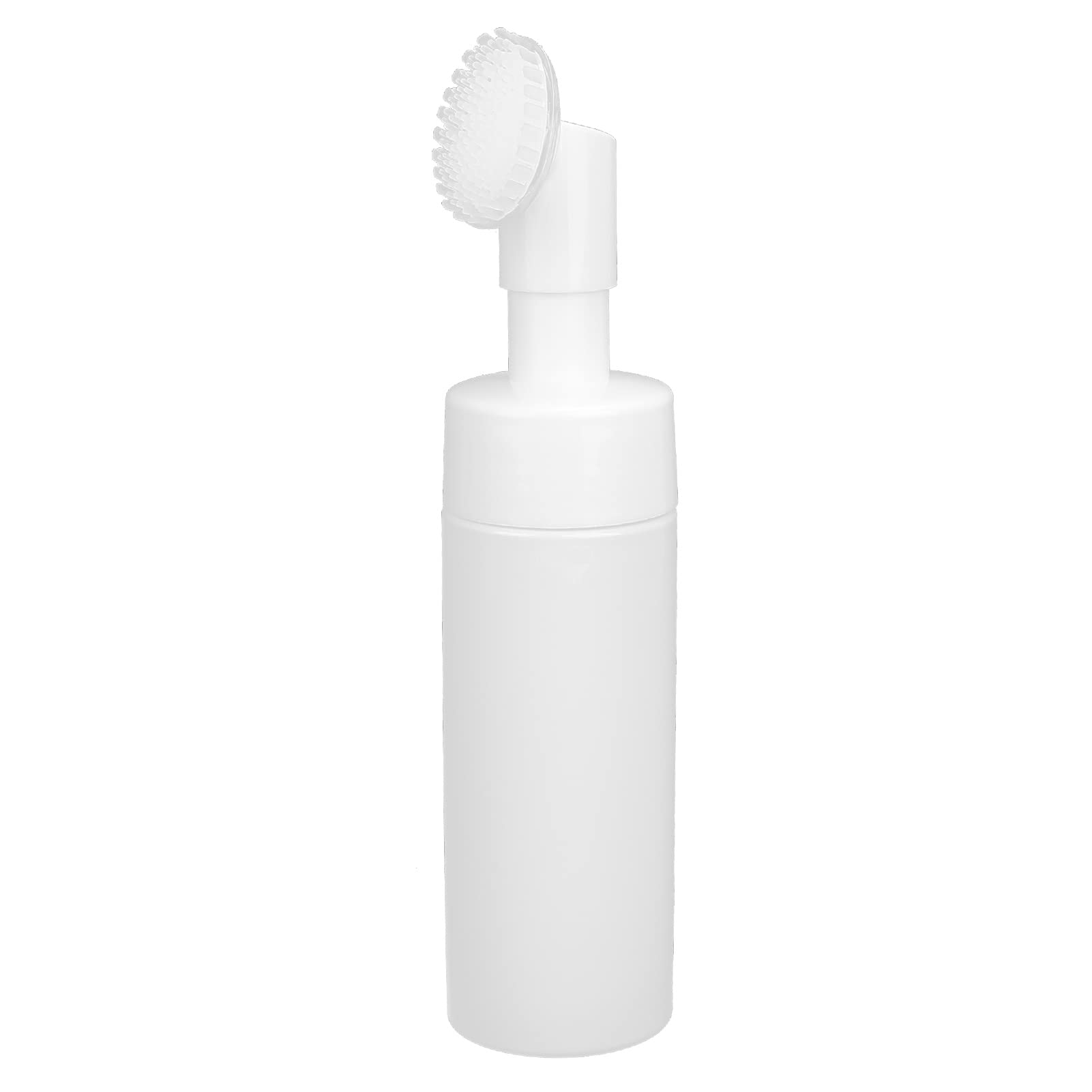 Foaming Bottle with Brush, Prevent Leakage Facial Cleanser Foaming Bottle Spiral Bottle Mouth Silicone Brush Head Fastening Pump Head for Cleanser Bottling(#3)