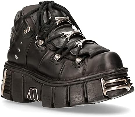 Amazon.com | New Rock Tower Ankle Boots M-106-VS1 Unisex Metallic