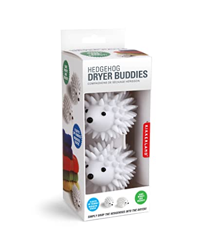 Kikkerland Hedgehog Reusable Dryer Balls, Set of 2, White
