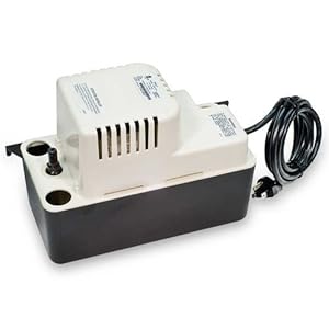 Little Giant VCMA-15ULT 115 Volt, 65 GPH, 1/50 HP Automatic Condensate Removal Pump with Tubing (no safety switch), Black/White, 554411