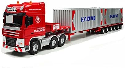 Mini Butterball 1/50 Container Transport Alloy Car Model Metal Engineering Construction Vehicles Simulation Truck Decoration Kids Education Toys Red