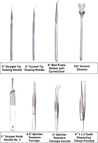 Advanced Biology Anatomy Dissection Kit | Premium Stainless Steel | 24 Pcs Dissecting Tools Set with Scalpel Knife Handle for Medical Students | Gloves & Scale Included in Case