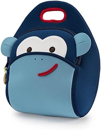 Dabbawalla Bags Monkey Kid's Insulated Washable & Eco-Friendly Lunch Bag Tote Blue by Dabbawalla