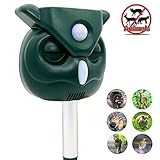 ZOVENCHI Ultrasonic Animal Repeller, Solar Powered Waterproof Outdoor Animal Repeller with Ultrasonic Sound,Activated Motion PIR Sensor and Flashing Light for Cats, Dogs, Squirrels, Moles, Rats
