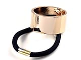Imixlot Elastic Hair Band Mirror Metal Circle Hair Cuff Band Ponytail Holder Clip Hairband