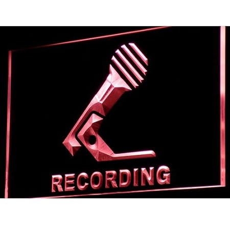 ADV PRO i799-r Recording Microphone On Air NEW Neon Light Sign Barlicht Neonlicht Lichtwerbung