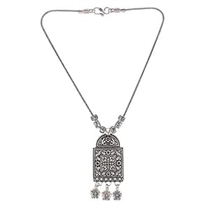 Efulgenz Boho Vintage Antique Ethnic Gypsy Tribal Indian Oxidized Silver Statement Pendant Necklace Jewelry