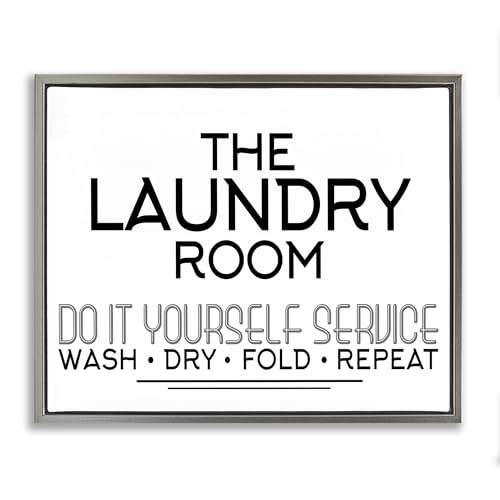 'Do It Yourself Laundry Minimal'| Floating Frame Canvas Art