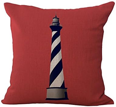 Venzhe Mediterranean Decorative Nautical Pillows Cushion Cover Map of the World Lifebuoy Anchors Sailboat Compass Rudder Lighthouse Nautical Pillow case Linen 18x18 Inch - Pattern 25