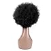 QUEENTAS 8inch Short Afro Wigs Short Curly Human Hair Afro Wigs for Black Women None Lace Natural Black #1B (Fluffy Tight Curls)