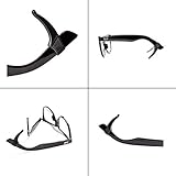 Keepons Superstretch Black Prevent Eyeglass Slipping Anti Slip Anti Slide Eyewear Sunglasses Spectacle Glasses Temple Tip Sports Ear Hook Sleeve Retainer (add-on edition)