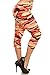 Leggings Depot Women's Butterknit Capri Cropped REGULAR and PLUS Printed Leggings Tights Batch13 (Plus (Size 12-24), Coral Fuse Camouflage)