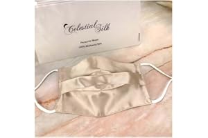 Celestial Silk 100% Mulberry Silk Face Mask with Nose Wire - Reusable Pure 22 Momme Silk Face Covering