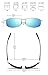 ZHILE Rectangular Polarized Sunglasses Al-Mg Alloy Temple Spring Hinge UV400 (Silver, Blue mirrored)