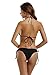zeraca Women's Tie Side Bottom Triangle Bikini Bathing Suits (S6, Black)