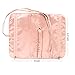 expouch Travel Jewelry Roll Bag Organizer Case Aluminum Metal Mesh Material with Silk Lining (Rose gold)