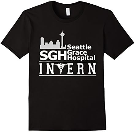 Men's Seattle Grace Hospital SGH Intern Anatomy Shirt Large Black