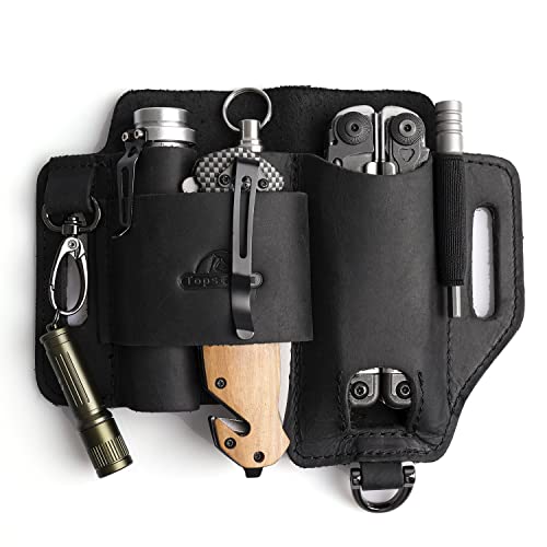 Topstache EDC Multitool Sheath for Belt,Leather Belt Pouch for