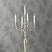 WHW Whole House Worlds Romantic Hamptons Oversized 5 (Five) Candle Silver Candelabra, Hand Crafted of Silver Aluminum Nickel, Over 3 FT High, (41.25 Inches) Free Standing Floor Unit