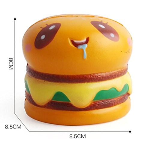 Gocheaper Squishy Toys,Yummy Hamburger Slow Rising Toy Cream Scented Charm Stress Reliever (Yellow)