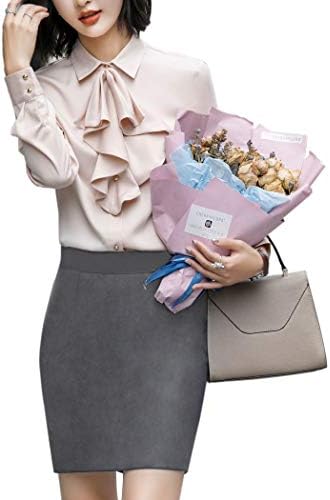 ZingineW Women’s Blazers with Sleeves Casual Office Blazer with Button Jackets & Slim Fitted Women Pencil Skirt