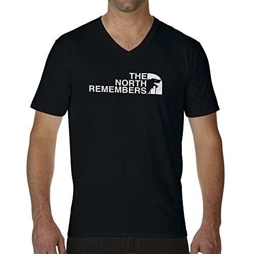 The North Remembers Game of Thrones Black Mens T-Shirt V Neck Small