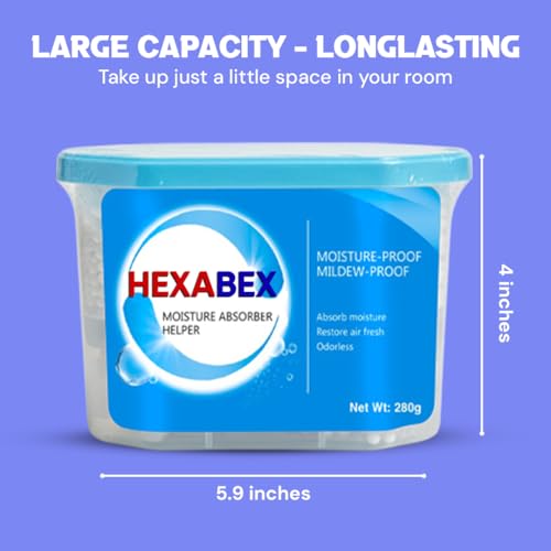 Disposable Dehumidifier Box 600ML – Moisture Absorber & Humidity Trap, Odor & Mold Remover, Fragrance-Free Calcium Chloride Desiccant for Bathroom, Kitchen, Closet & Wardrobe (Pack of 4)