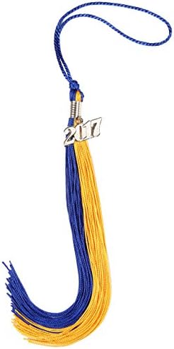 GradPlaza Graduation Tassel with Silver or Gold 2017 Year Charm Double Color