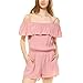 Fashionazzle Women's Off the Shoulder Short Sleeve Floral Print Casual Romper
