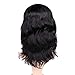WIGNEE Lace Front Natural Wave Wigs Middle Part Brazilian Human Hair Wave Wigs Natural Black Color (12 Inch)