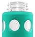 Ello Pure Glass Water Bottle with Silicone Sleeve, 20 oz, Teal Fizz