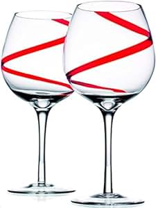 Amazon.com | Home Essentials & Beyond 5726 12 oz. Swirl Wine Glass, Red