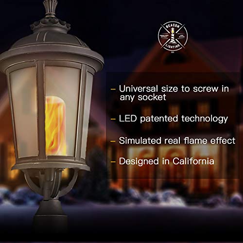 Abameric Flame LED Light Bulbs E26 Base |LED Flame Effect Light Bulb | with Gravity Sensor | Flickering Flame Light Bulb for Indoor/Outdoor Use | for Home/Hotel/Bar/Party Decor | Holiday Gifts(4 Pack)
